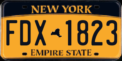NY license plate FDX1823