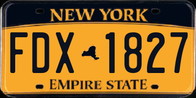 NY license plate FDX1827