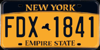 NY license plate FDX1841
