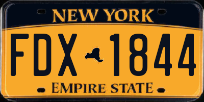 NY license plate FDX1844