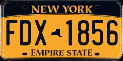 NY license plate FDX1856