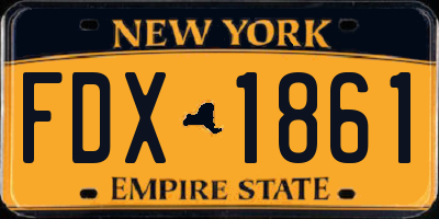 NY license plate FDX1861