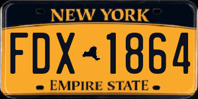 NY license plate FDX1864