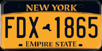 NY license plate FDX1865