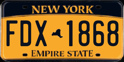 NY license plate FDX1868