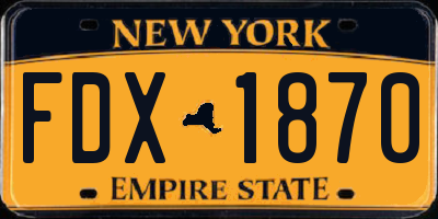NY license plate FDX1870