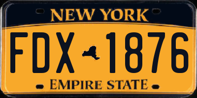 NY license plate FDX1876