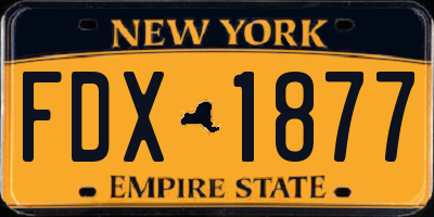 NY license plate FDX1877