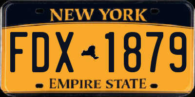 NY license plate FDX1879