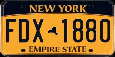 NY license plate FDX1880