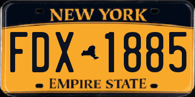 NY license plate FDX1885