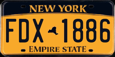 NY license plate FDX1886