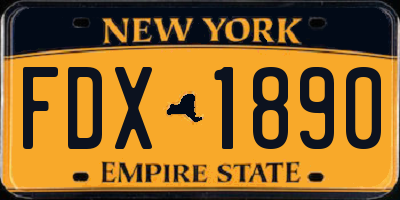 NY license plate FDX1890