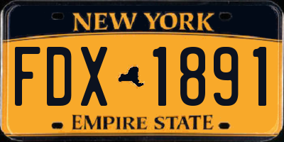 NY license plate FDX1891