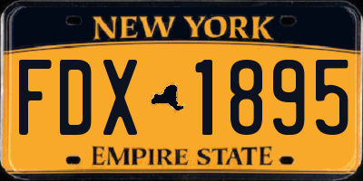 NY license plate FDX1895