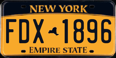NY license plate FDX1896