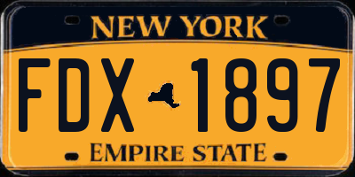 NY license plate FDX1897