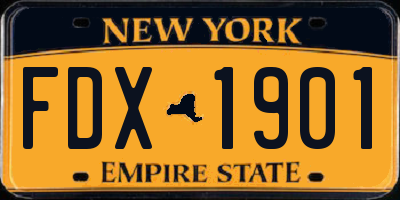 NY license plate FDX1901