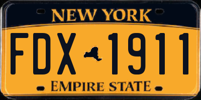 NY license plate FDX1911
