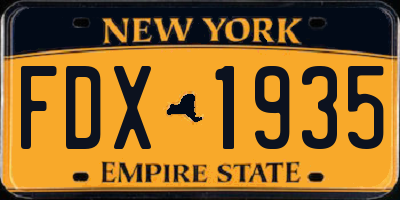 NY license plate FDX1935