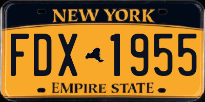NY license plate FDX1955