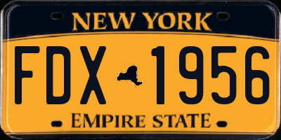 NY license plate FDX1956