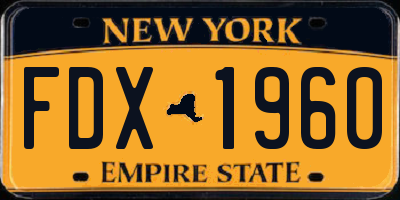 NY license plate FDX1960