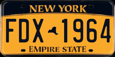 NY license plate FDX1964