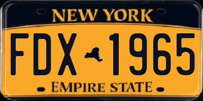 NY license plate FDX1965