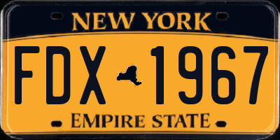 NY license plate FDX1967