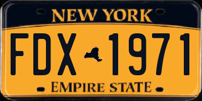 NY license plate FDX1971
