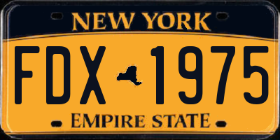 NY license plate FDX1975