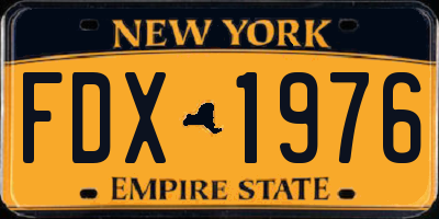NY license plate FDX1976