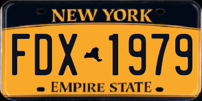 NY license plate FDX1979