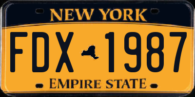 NY license plate FDX1987