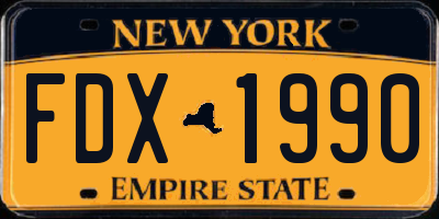 NY license plate FDX1990