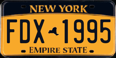 NY license plate FDX1995