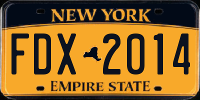 NY license plate FDX2014