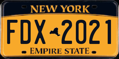 NY license plate FDX2021