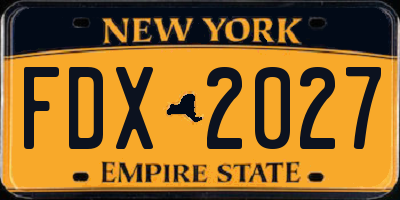 NY license plate FDX2027