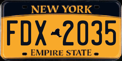 NY license plate FDX2035