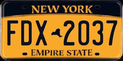 NY license plate FDX2037