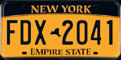 NY license plate FDX2041