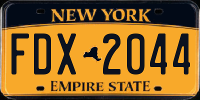 NY license plate FDX2044