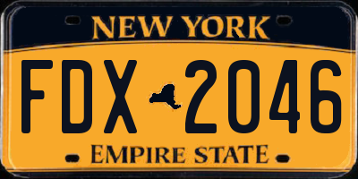 NY license plate FDX2046