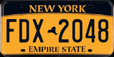 NY license plate FDX2048