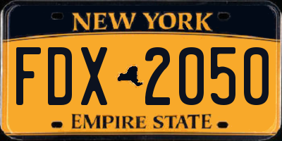 NY license plate FDX2050