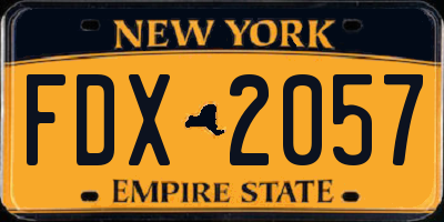 NY license plate FDX2057