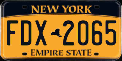 NY license plate FDX2065