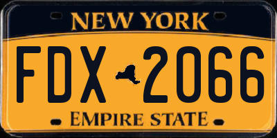 NY license plate FDX2066
